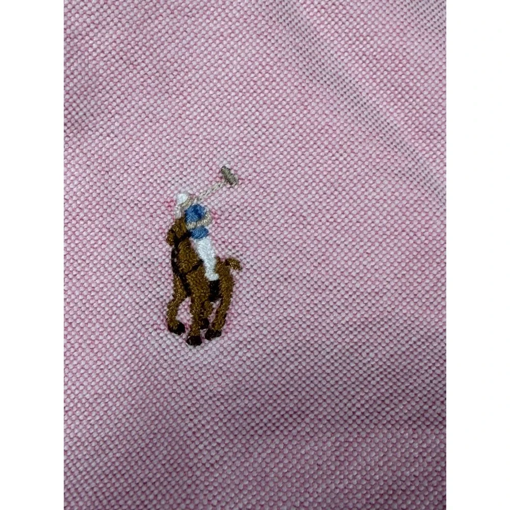 Ralph Lauren Boys Pink Oxford Button Down Shirt Long Sleeve Size 14 Pony Logo